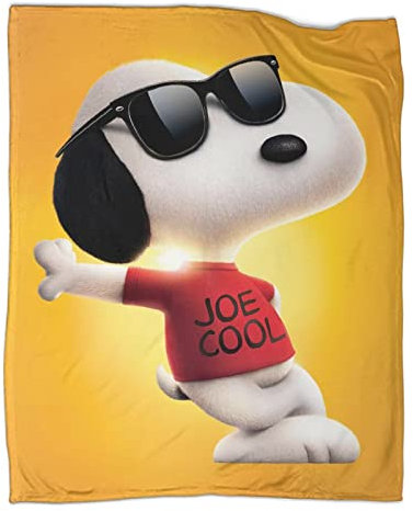Snoopy Decke, flauschige Fleecedecke, blau, Bettüberwurf, Cartoon-Decke für Bett, Sofa, Couch, 150 x 200 cm