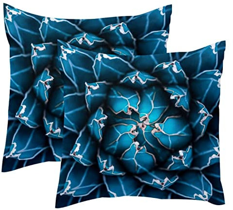 Agave Kaktus-Kissenbezüge, 45 x 45 cm, quadratisch, für Frühling, Zuhause, Sofa, Couch, Dekoration, 2 Stück