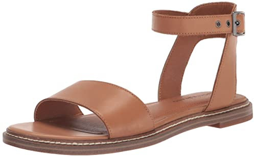 Lucky Brand Kimaya Sandales plates à bride de cheville pour femme, peau, 37.5 EU
