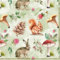 20 Servietten Fliegenpilz Zapfen Hase Eichhörnchen mit Setita Menükarte 33x33