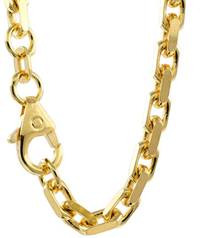 Ankerkette diamantiert Breite 3,0mm - 750-18 Karat Gold, Kettenlänge:50 cm Unisex