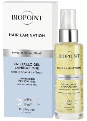 Biopoint Hair Lamination Kristall-Gel Sublimationsgel für strapaziertes und strapaziertes Haar, wärmeisolierend, verleiht Glanz Spiegeleffekt, 50 ml