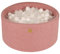 MEOWBABY Piscine à Balle pour bébé en Bouclé – Piscine à balles 90x40cm Douce avec 300 balles – Piscine a Balle Enfant, Rosa