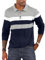 Mens Casual Polo Shirts Long Sleeve Contrast Color Shirt Patchwork Tee Color Block Sports Golf Tennis Tops Classic T Shirt Grey XL