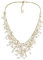 AeraVida Collana elegante con cascata di perle coltivate bianche e cristalli su filo di seta color oro, Perla, Perla