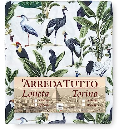 Tex family Telo ARREDO copritutto Gran Foulard COPRILETTO copridivano Tessuto LONETA (Birdy Uccelli, 2 Piazze)
