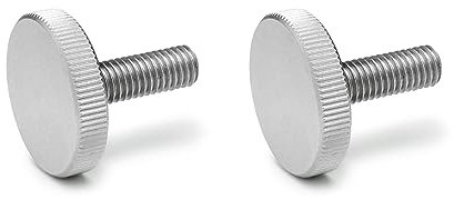 Ganter Normelemente | Flache Rändelschrauben | Rändelschrauben (niedrige Form) | DIN 653-M6-30-NI | 2 Stück | Edelstahl | Gewinde: M6x30