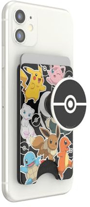 PopSockets Telefon-Geldbörse mit erweitertem Griff und Adapterring für MagSafe, Telefonkartenhalter, kabellos aufladbar, Geldbörse kompatibel mit MagSafe - Pokemon Party