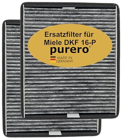 purero® Aktivkohlefilter - Ersatzfilter für Miele DKF 16-P / 7932320, Nachfolgemodell von DKF 16-1 - Optimale Geruchsabscheidung - Made in Germany