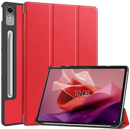 AYXYYDS Funda para Lenovo Tab P12 12.7 Inch Tablet 2023, Funda Inteligente con Soporte y Funda de Cuero Adecuada para Lenovo Tab P12 12.7 Inch Tablet (Rojo)