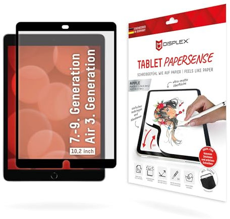 Displex E.V.I. Tablet PAPERSENSE for iPad (7./8./9. Gen.)/Air (3. Gen.), Removable Writing or Drawing Film with Paper Feeling