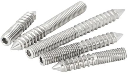 Aqxypas Holzschraube aus Edelstahl 304, Innensechskant, Doppelkopf, spitzer Schwanz, Gewinde, selbstschneidende Schraube mit einem Ende, M6 (Size : M10x30 2Pcs)