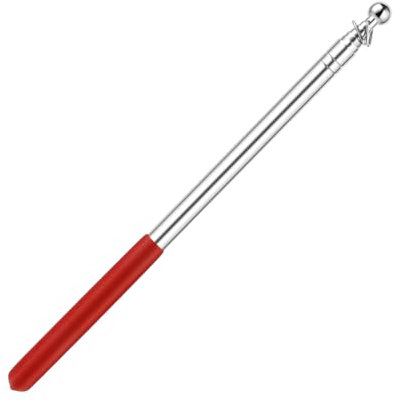 Asta per bandiera retrattile, telescopica, palmare, in acciaio inox, estensibile, portatile, guida turistica, piccola bandiera per guide turistiche, puntatore, bandiere da campeggio
