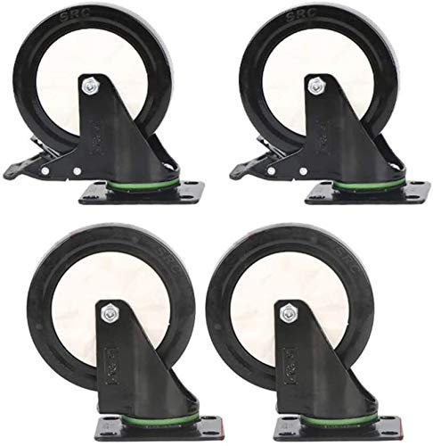 IBOWZ Transportrollen Lenkrollen Bewegliche Lenkrollen,4er-Pack Lenkrollen,Polyurethan-Räder,Einzelradlast 150 kg,für Lager,Regale,Gerüste,Größe: 5 Zoll,Farbe: schwere Rollen für Möbel