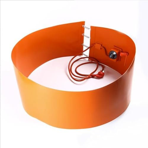 Silicone Rubber Heater Metal Drum Heater with Adjustable Rotary Thermostat for Industrial Metal Oil Drum Band Heater Bucket Heater Insulated Oil Drum Heating Belt(Size:150L/250X 1520mm/2000W)