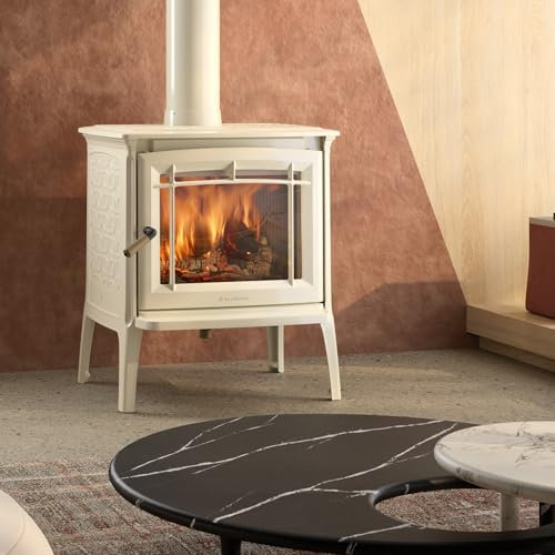 hergom Shelburne Kaminofen Gusseisen schwarz, Farbe:Beige