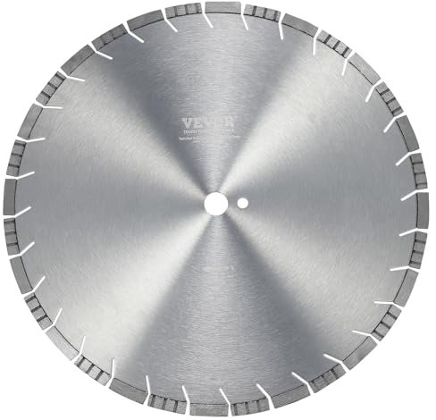 VEVOR Disco de Corte de Diamante 450 mm Disco de Diamante Húmedo o Seco Hoja de Sierra con Dientes Inclinados 12 mm Diámetro del Orificio Central Universal 25,4 mm Para Hormigón, Azulejos, Ladrillo