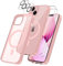 Cover per iPhone 13 Compatibile con 2 vetri temperati e 2 vetri per fotocamera, Translucent Matte Slim Back PC+TPU Bumper Shockproof Compatible Magnetic Cover per iPhone 13 - Rosa chiaro