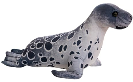 SHANGMAOYO Robbe Kuscheltier, Robbe Plüschtier, Gefülltes Meerestier Spielzeug Simuliertes Robbe Plüschtier Kinder Robbe Plüsch Spielzeug für Spielen Sammeln Kuscheln (40CM,Grau)