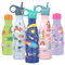 SHO Kids Bottle - Ultimate Insulated, Double Walled Stainless Steel Vacuum Flask & Water Bottle - 12 Hours Hot & 24 Hours Cold - 260ml, 375ml - BPA Free (Universe with Straw Lid, 375ml)