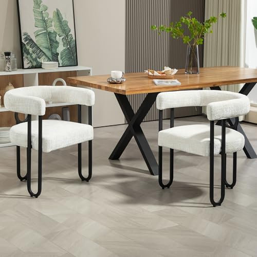KecDuey Juego de 2 sillas, mesa de comedor de chenilla, juego de sillas de comedor con diseño de respaldo redondo, cómodas sillas de cocina, mesa de comedor y sillas, cómodas sillas modernas para