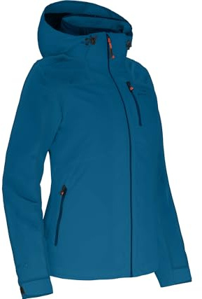 Bergson KURRIKA | Damen Regenjacke - Funktionelle Damen Outdoorjacke mit Supra-Tex 20.000 Membran, Normal-/Kurz-/Langgrößen, 100% wasserdicht (20.000 mm Wassersäule) & Winddicht, verschweißte Nähte,