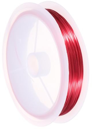 sourcing map 24 Gauge(0.5MM) Copper Wire for Jewelry Making Tarnish Resistant Beading Wire for Jewelry Making Crafts Supplies, Red,18M