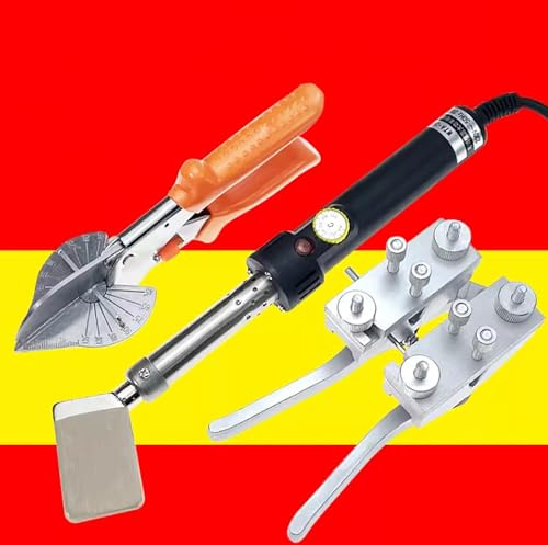 McbeAn PU-Rundriemen-Schweißgerät, 200 W Hochpräziser PU-Riemenschweißer, Lötkolben + Hochpräziser Anschluss + Winkelzange, Temperatureinstellung 150 ℃ ~ 400 ℃, Für Pu-Rohre, Kunststoffstreifen