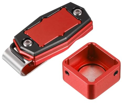 CENPEK Porte-craie pour queue de billard en alliage d'aluminium, craies assorties de différentes formes [carré] rouge et noir
