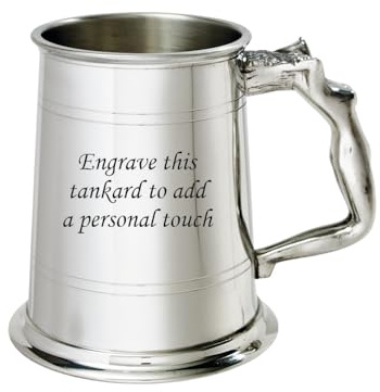 Wentworth Pewter - Nymph Handle 1 Pint Pewter Tankard (with Engraving)