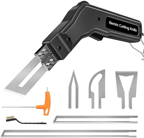 Taglia Polistirolo a Filo Caldo, 300W Taglia Polistirolo con 5 Lame per Tessuti Professionale Coltello Elettrico a Caldo Temperatura Regolabile 0-600℃ per Tagliare Schiuma Leggera