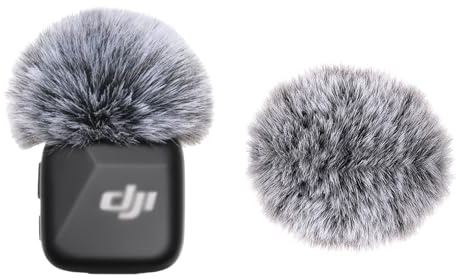 Hangcheng Microphone Windscreen Compatible with DJI MIC MINI (2024) Wireless Microphone Furry Wind Muff Accessories (2 Packs-Grey)