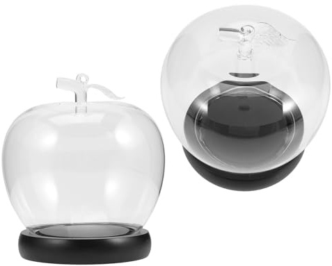 WEKAMOS Cloche en Verre Grosse Taille avec Base Lumineuse Noire – Lot de 2 Dômes Protecteurs Anti-poussière pour Figurines et Décorations Artisanales – Centre de Table Décoratif
