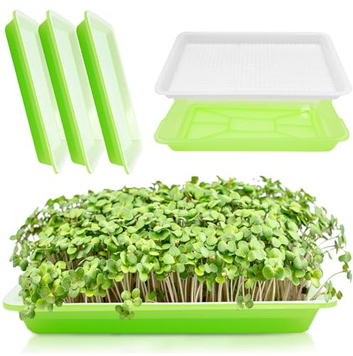Nureeca 3 Pack Microgreens Growing Kit | Sprouting Kit, Mesh Tray & Base, Germination Trays for Seedlings, For Cress, Sprouts & Microgreens Seeds