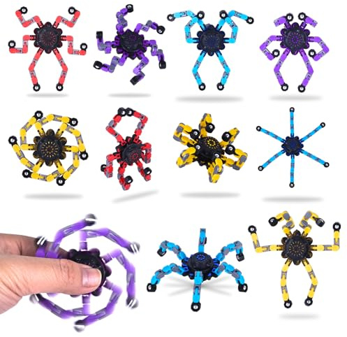 Deformation Roboter Fidget Spinner Spielzeug für Kinder Erwachsene, Verformbares DIY Fingerspielzeug, Transformator Mechanische Kette Fingertip Spielzeug, Geschenk für Geburtstag (6 Pcs)