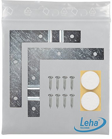 Leha® Bildaufhängewinkel schmal, 2 Stück mit Schrauben, Bildaufhänger für Keilrahmen, Aufhänger für Holzrahmen, Aufhänger für Holz-Bilderrahmen, Bilderrahmenaufhänger