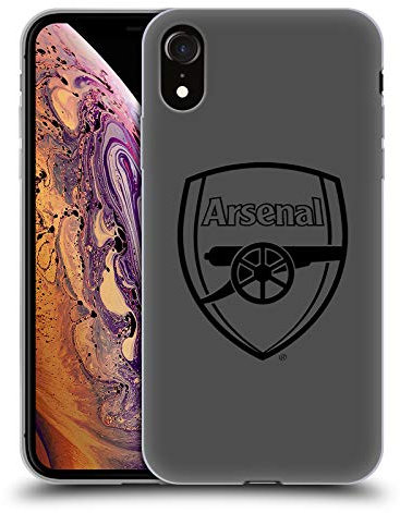 Head Case Designs Officially Licensed Arsenal FC Black Logo Crest 2 Gel Case [Military Grade Protection] Compatible With Apple iPhone XR