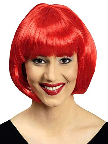 narrenkiste K11276902 rot Damen Perücke Bob Teufelin