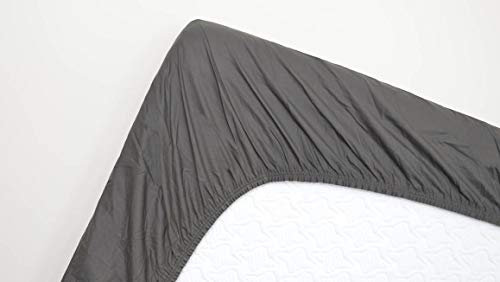 Snoozing - Perkal-Baumwolle - Spannbettlaken - 70x200 cm - Anthrazit