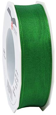 Präsent - Four Seasons Organza Wired Edge Ribbon Golf Green 25 mm Width, 25 m Length