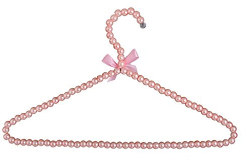 LOVIVER Elegante Dekorative Perlen Wulstige Kleiderbügel, Platzsparender Metallkleiderbügel Kleiderständer Stand Halter für Und Frauen, Rosa