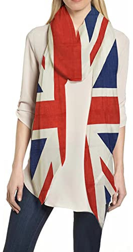Lina & Lily Damen Schal Tuch mit Flaggen (Großbritannien - rot, weiß, blau)
