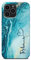 iCaseDesigner Personalised Marble Glitter Flowing Name with Heart Phone Case for Apple iPhone 11-5. Turquoise Sparkle Swirl Vertical Name