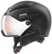 uvex hlmt 600 Visor - robuster Skihelm für Damen und Herren - mit Visier - mit Komfortverschluss - wmn Black matt - 53-55 cm