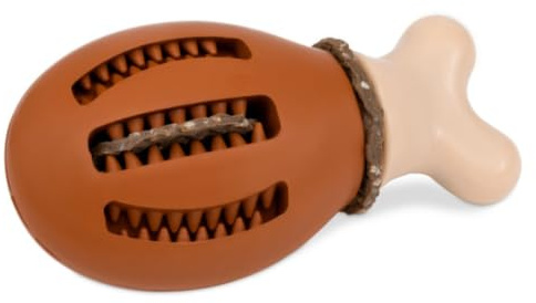 PetSafe Busy Buddy Hühnchen, Befüllbares Kauspielzeug für Hunde, Kauspielzeug mit Leckerli-Ringen, Snackspielzeug für Zahnhygiene, BPA-freier Naturkautschuk, Inklusive Rohhaut Snackringe, S/M und M/L