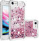 COTDINFOR Glitzer Handyhülle für iPhone SE 2022 Hülle Flüssigkeit Stoßfest Transparent Case Quicksand Fließend Schutzhülle Silikon Handy hüllen für Phone 6/7 / 8 / SE 2020 TPU Love Rose Gold YBWTLS.