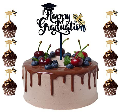 Jrzyhi 10 Stück Abschluss Tortendeko Graduation Cake Decorations Cake Topper Graduation Kuchen Dekoration Graduation Cake Topper 2023 Abschluss Deko 2023 Abschluss Tortenaufsatz Abschluss Aufkleber