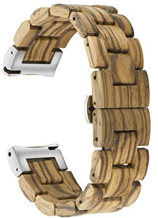 AIYIBEN Schnellspannarmband, Uhrenarmband aus Naturholz, Wahl der Armbandfarbe und -breite 18mm, 19mm, 20mm, 21mm, 22mm, 23mm oder 24mm (24mm, Zebra)