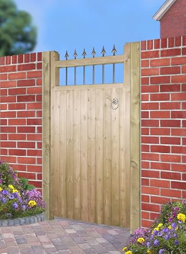 Hampton Tall Single Garden Gate - Pressure Treated Scandinavian Redwood - W1050 x H1800 mm