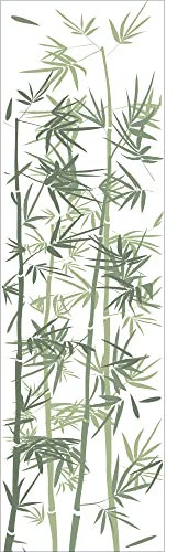 Papier Peint intissé Zen, 250 cm X 75 cm, déco Murale panoramique, tiges de Bambou Vert, pour Une Ambiance relaxante.